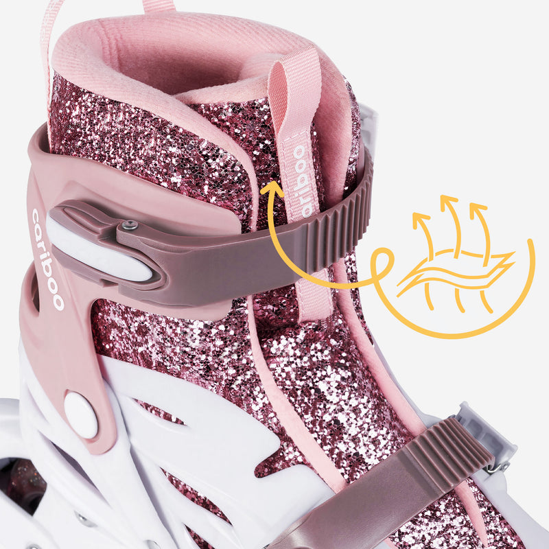 Stylish glitter softboot with breathable mesh.