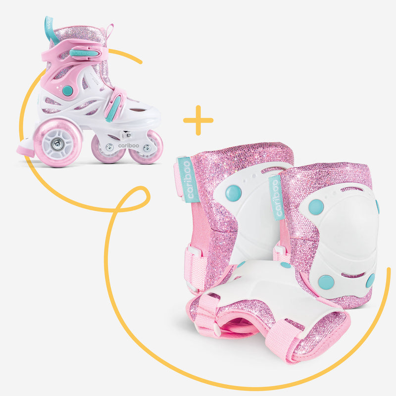 Includes Ballerina protection set: Knee, elbow, and wrist pads.