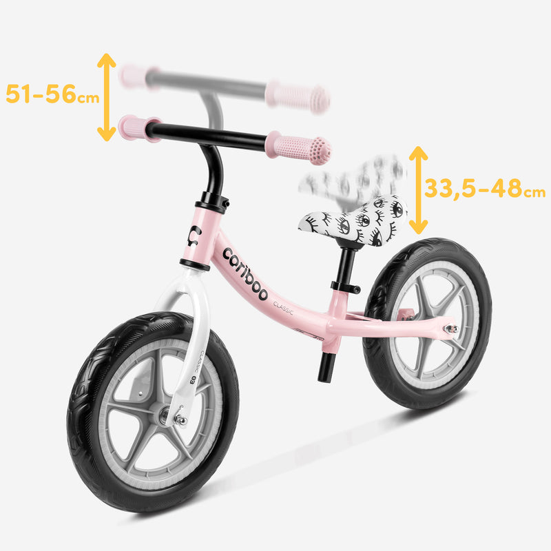 Height-adjustable handlebar and saddle.