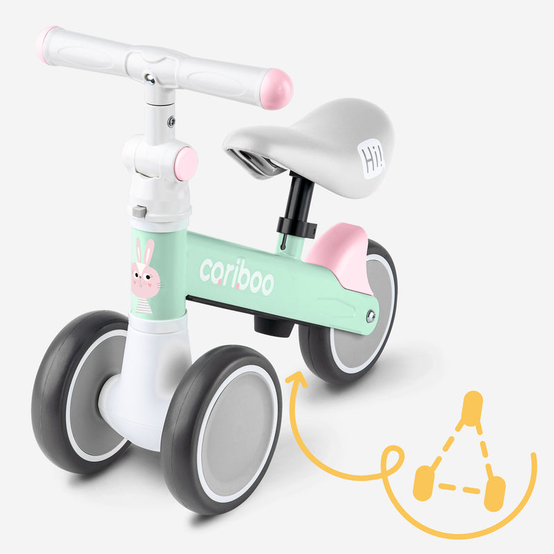3-wheel design to support balance training