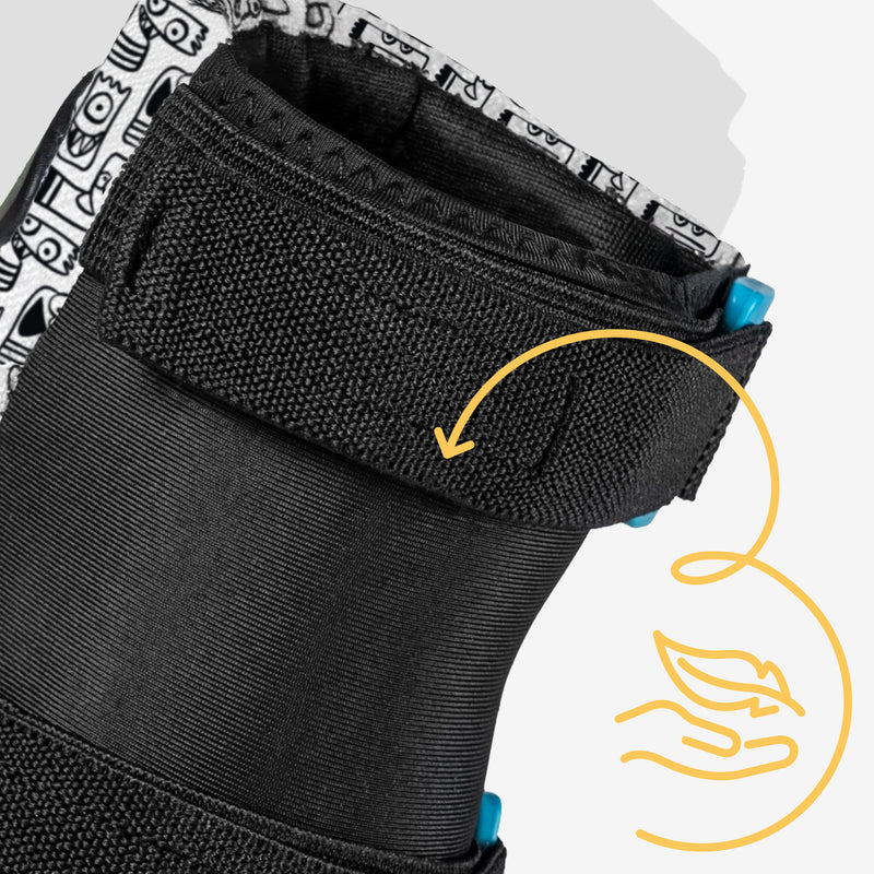 Flexible "sock" sleeve design for easy slip-on without pinching.