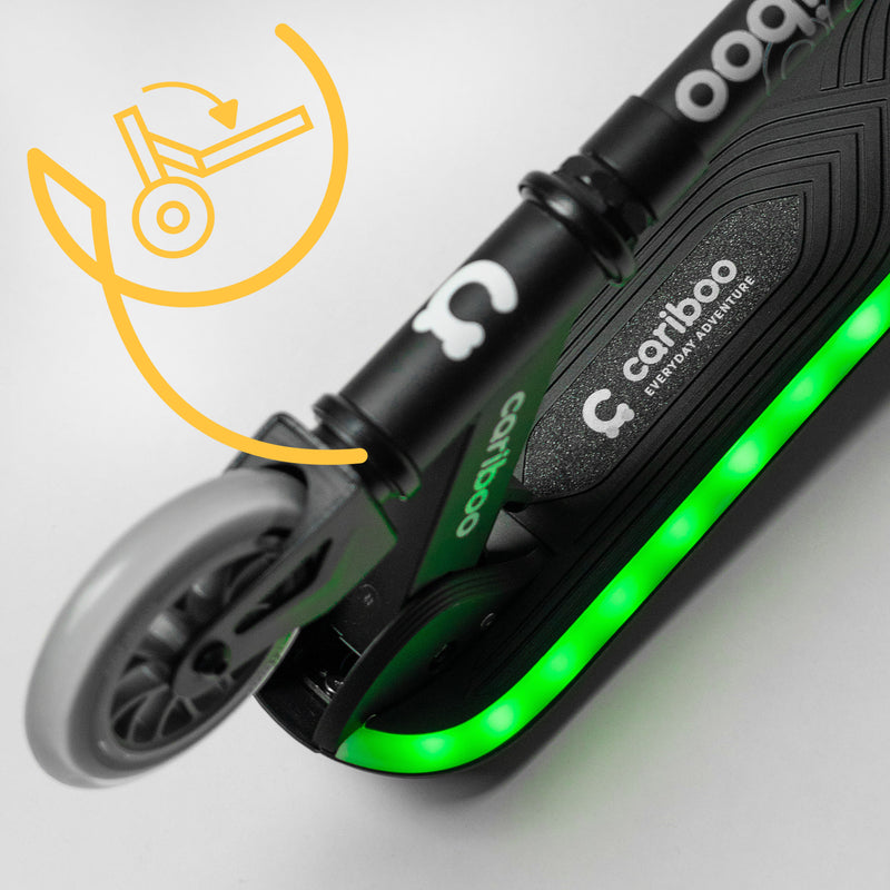One-motion folding system – intuitive for both kids and adults
