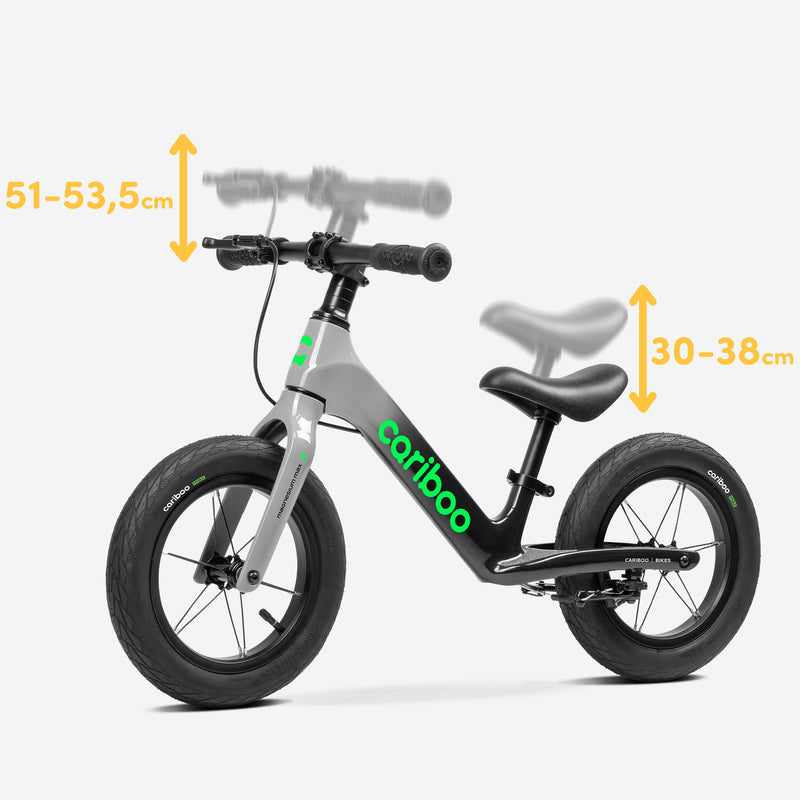 Height-adjustable handlebar and saddle.