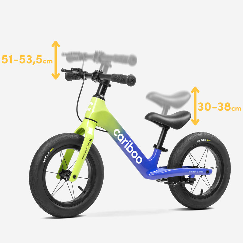 Height-adjustable handlebar and saddle.