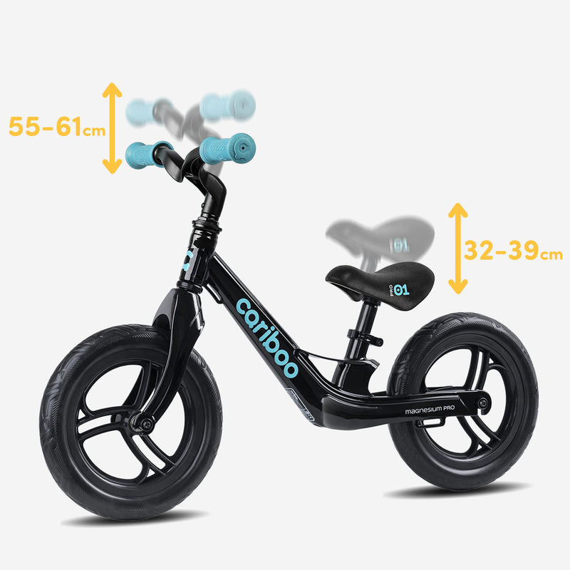 Height-adjustable handlebar and saddle.