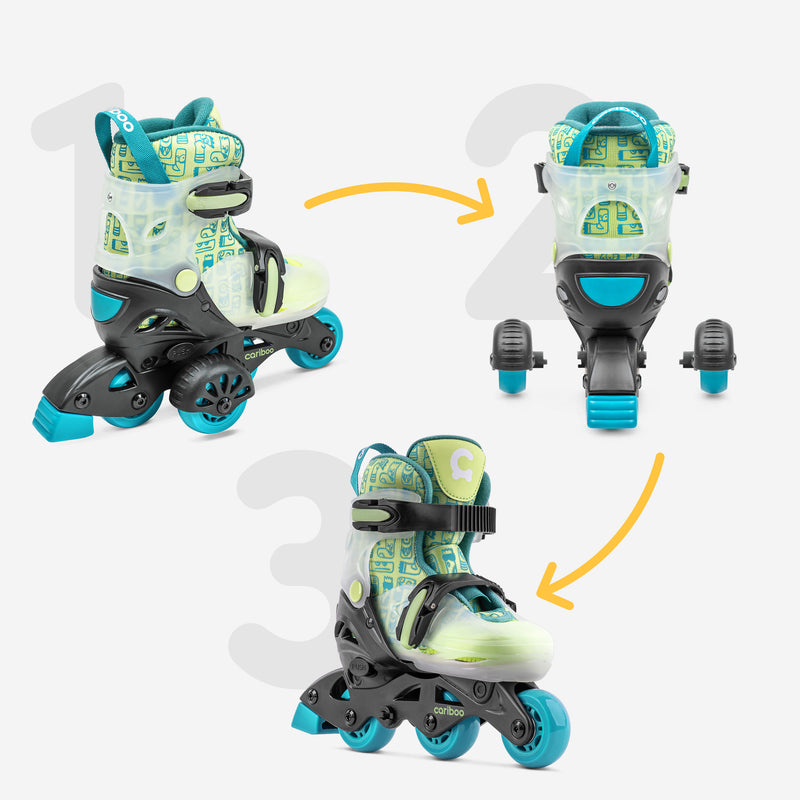 Attachable training wheels for easy balance practice and learning.