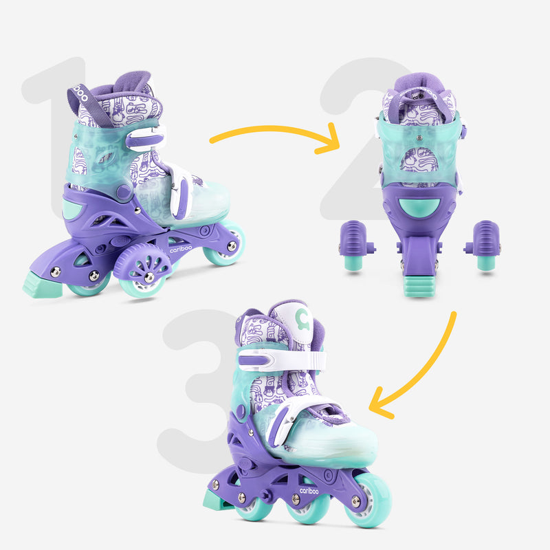 Attachable training wheels for easy balance practice and learning.